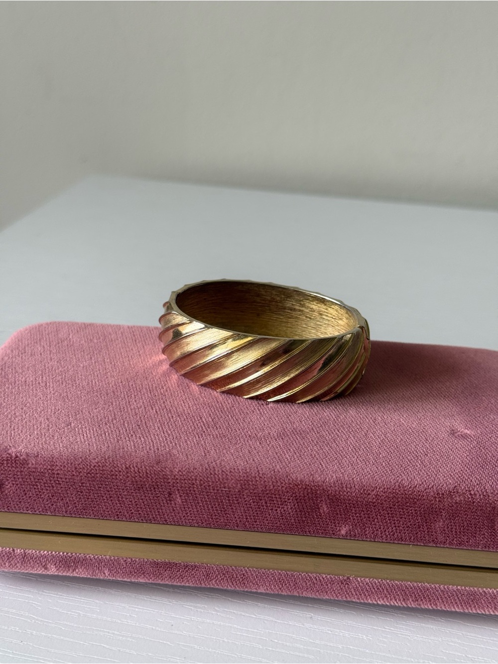 Vintage Trifari Gold-Tone Hinged Bangle Bracelet